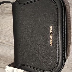 Michael Kors Black Lucie Small Saddle Crossbody Bag